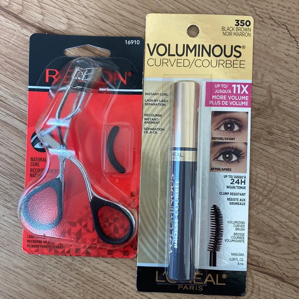 New L’Oréal mascara + revlon eyelash curler